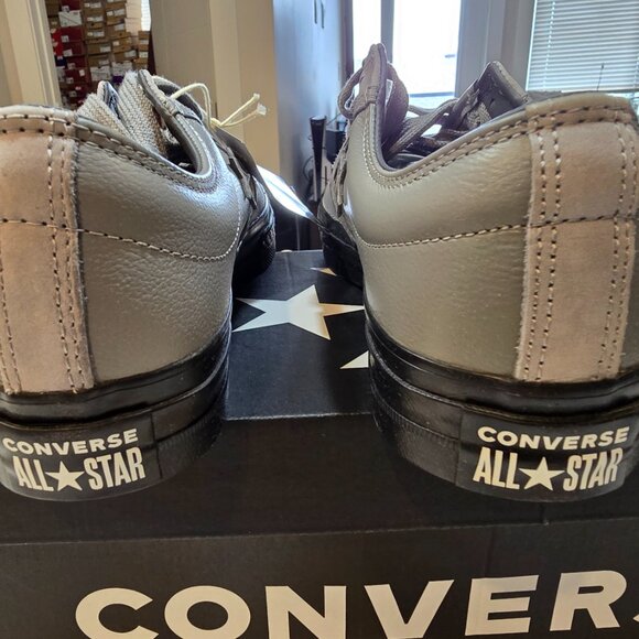 Converse Star Player 76 Ox Leather Gray Black Men's Shoes A12406C SIZE 10 NEW - Picture 6 of 15